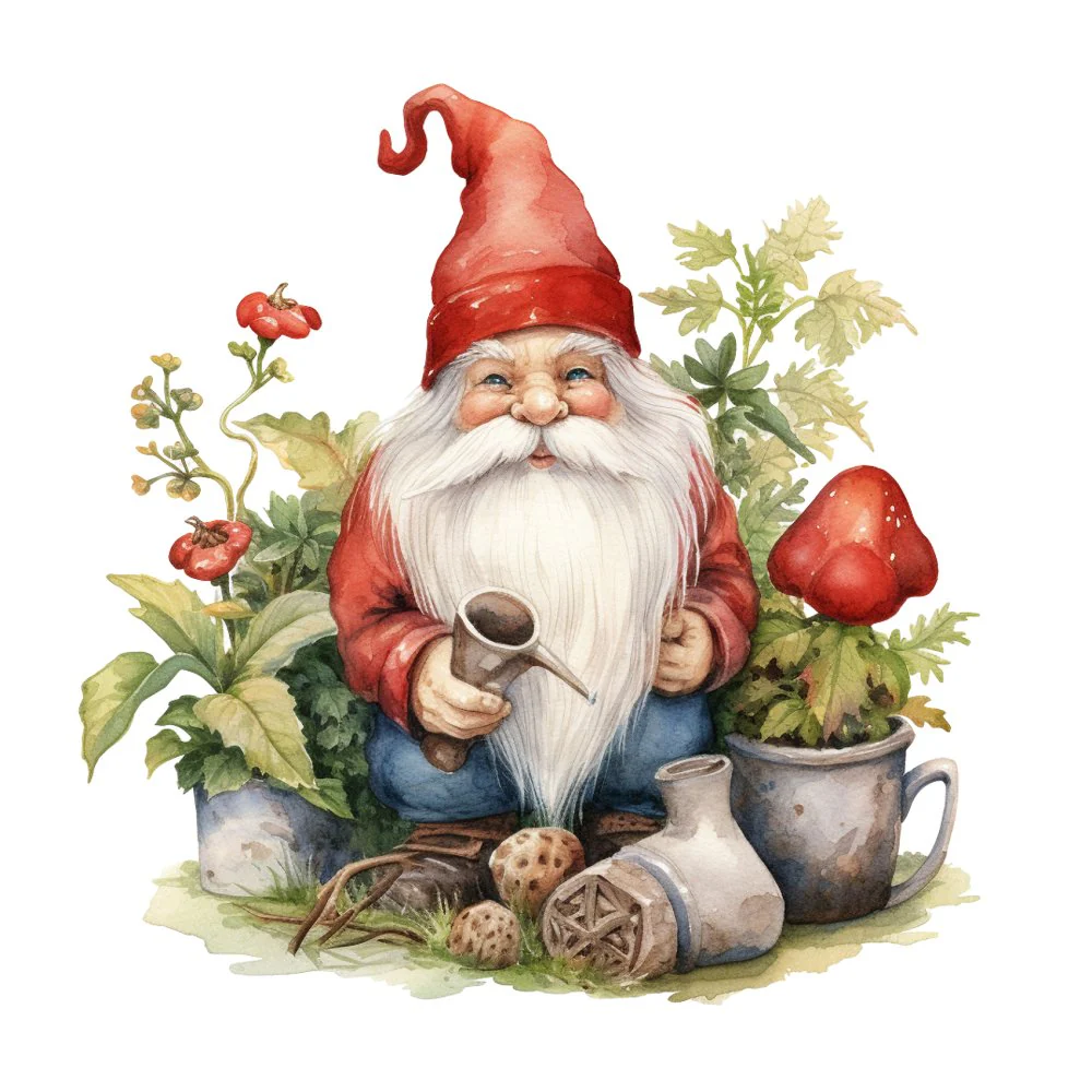 Santa Claus Gnome Scene #10 Fabric Panel