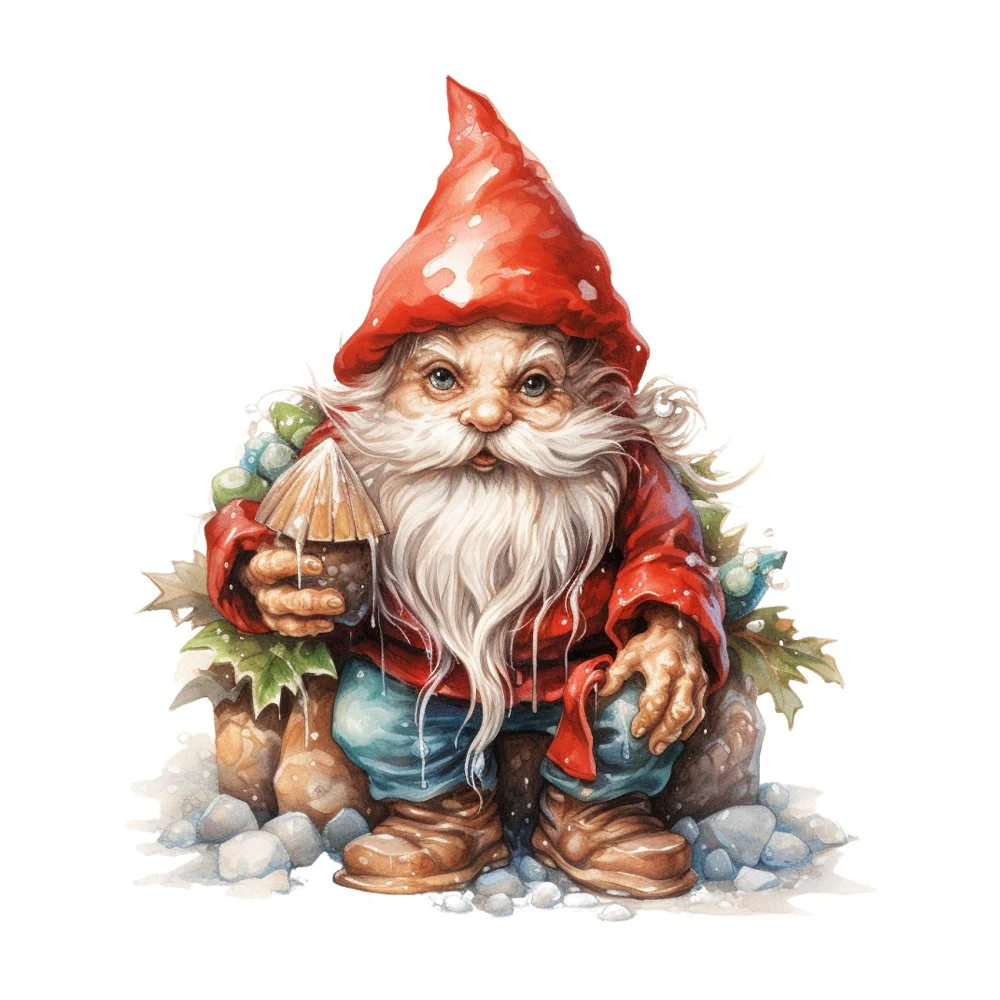 Santa Claus Gnome Scene #11 Fabric Panel
