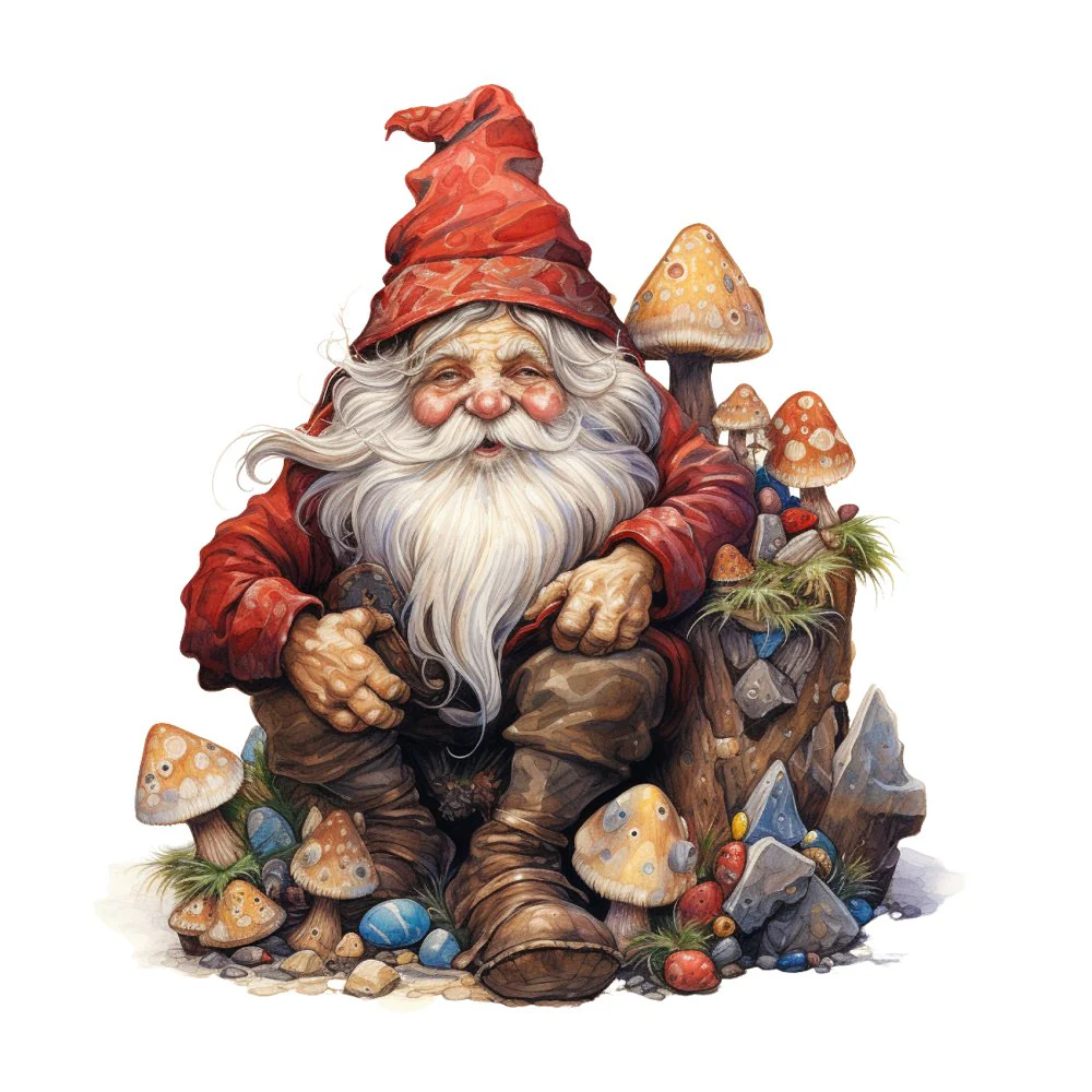 Santa Claus Gnome Scene #3 Fabric Panel
