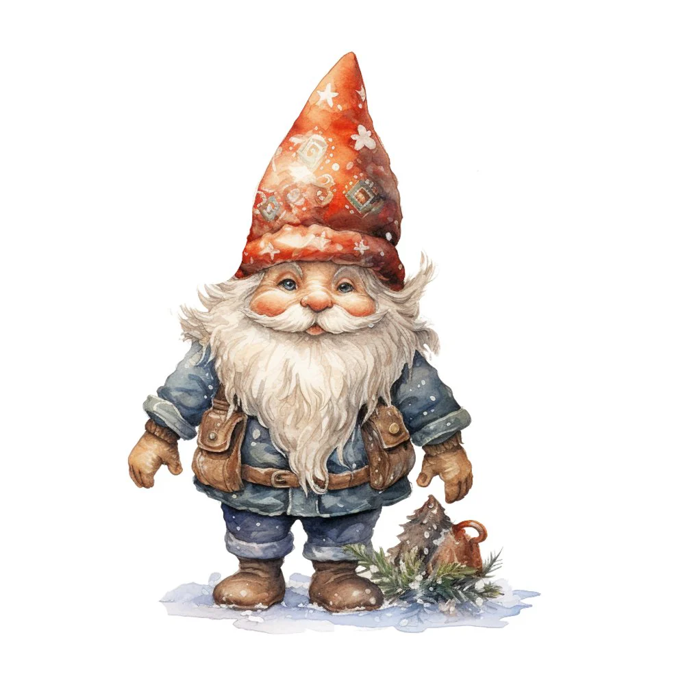 Santa Claus Gnomes #3 Fabric Panel