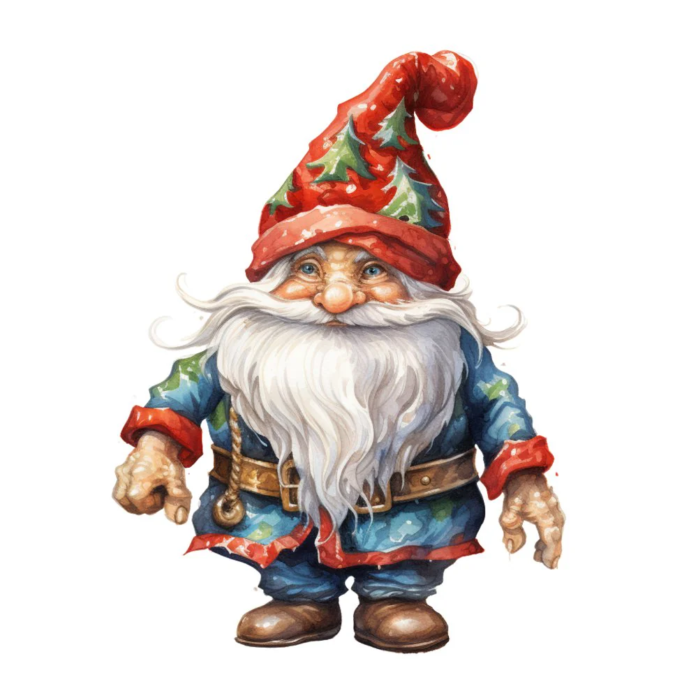 Santa Claus Gnomes #4 Fabric Panel