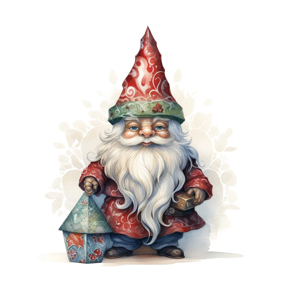 Santa Claus Gnomes #5 Fabric Panel