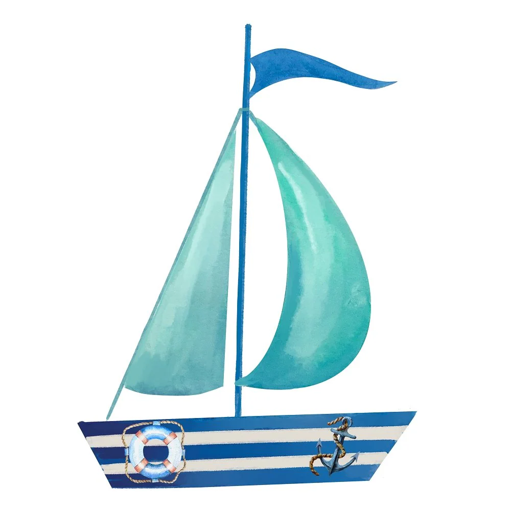 Sea Gnomes Sailboat Fabric Panel