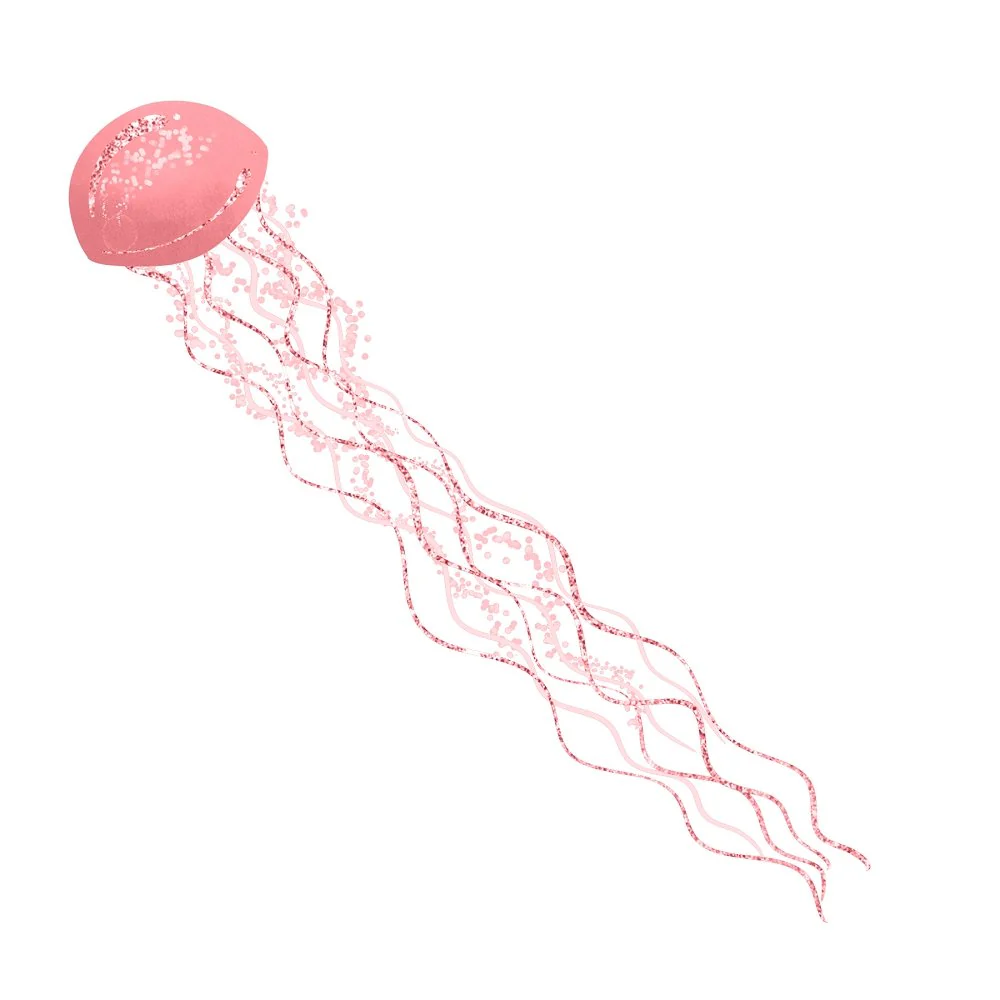 Sea Jellyfish Pink #2 Fabric Panel