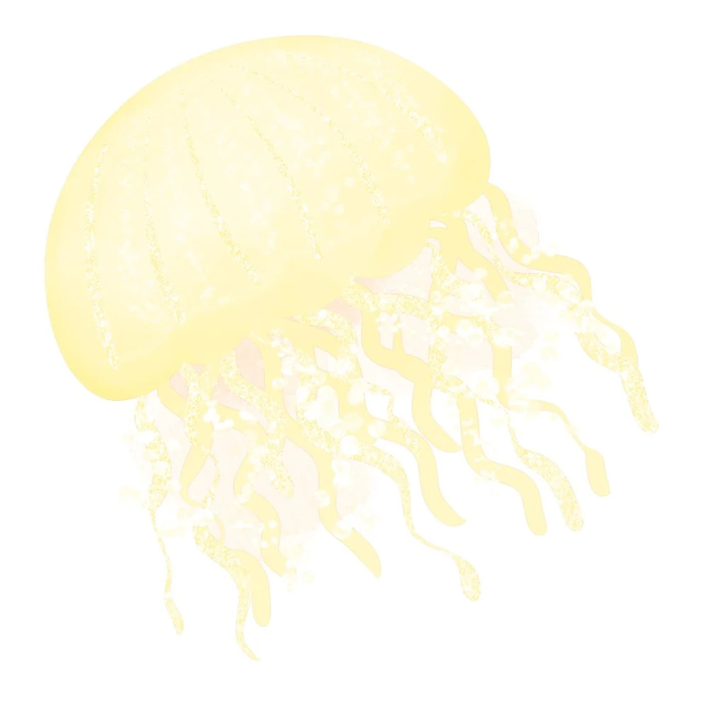 Sea Jellyfish Tan Fabric Panel