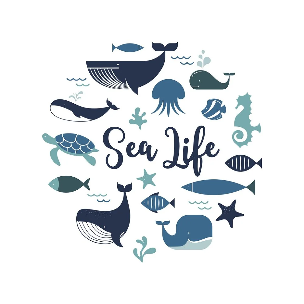 Sea Life Fabric Panel
