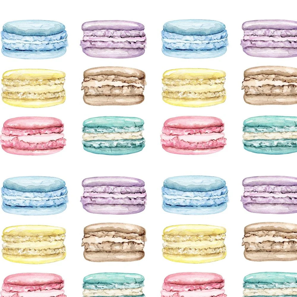 Set Of Macaroons Fabric - White