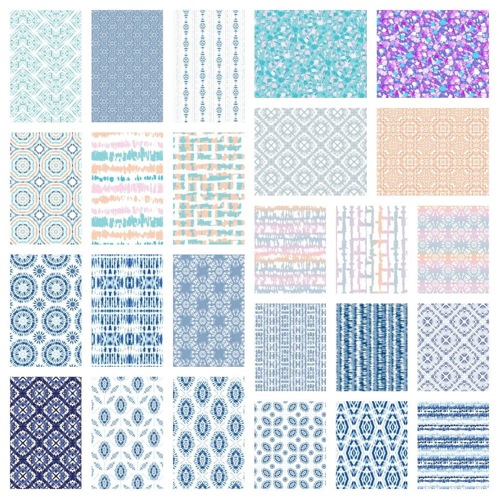 Shibori Tie-Dye Fat Eighth Bundle - 25 Pieces