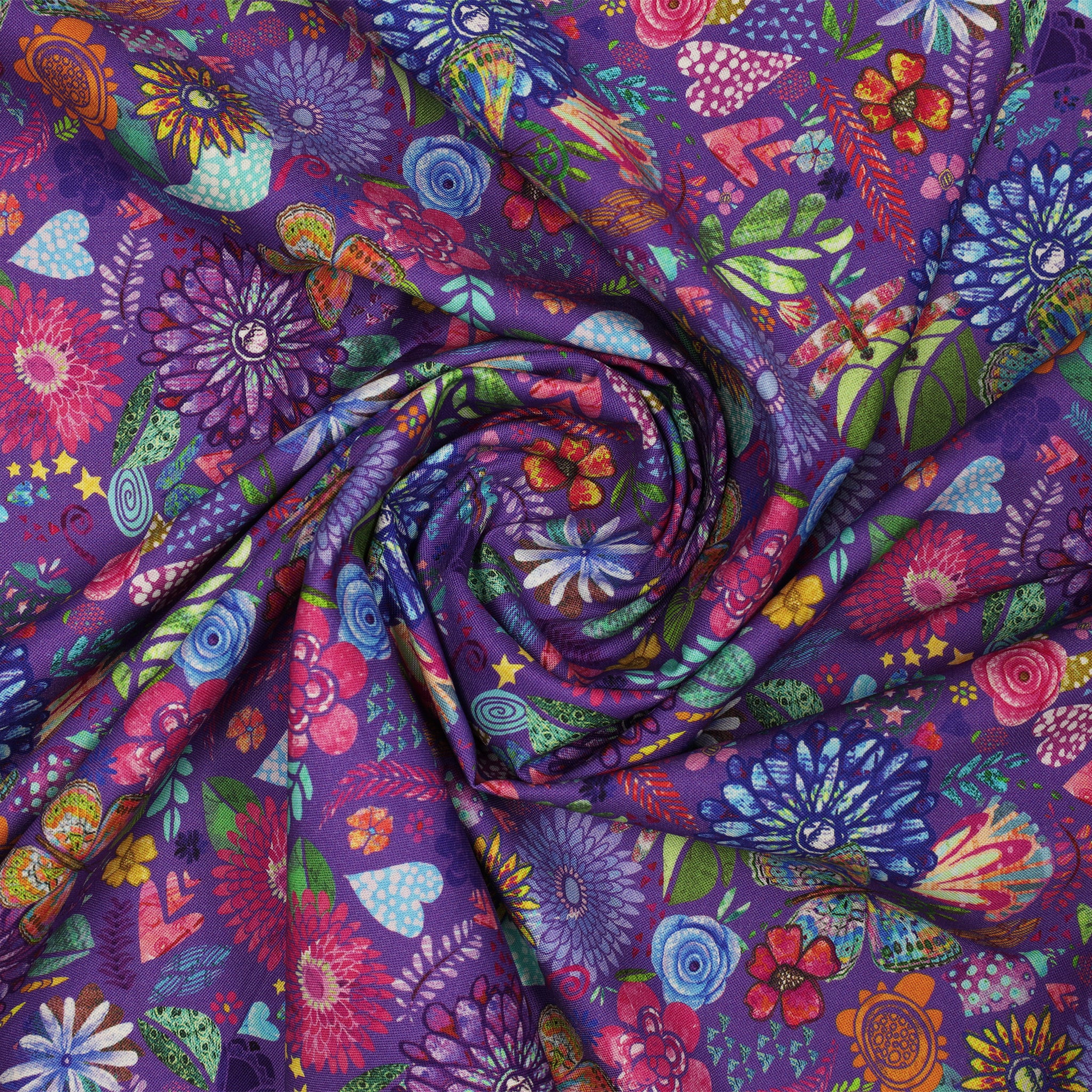Shine On Fabric Collection - Collage Purple - Image 2