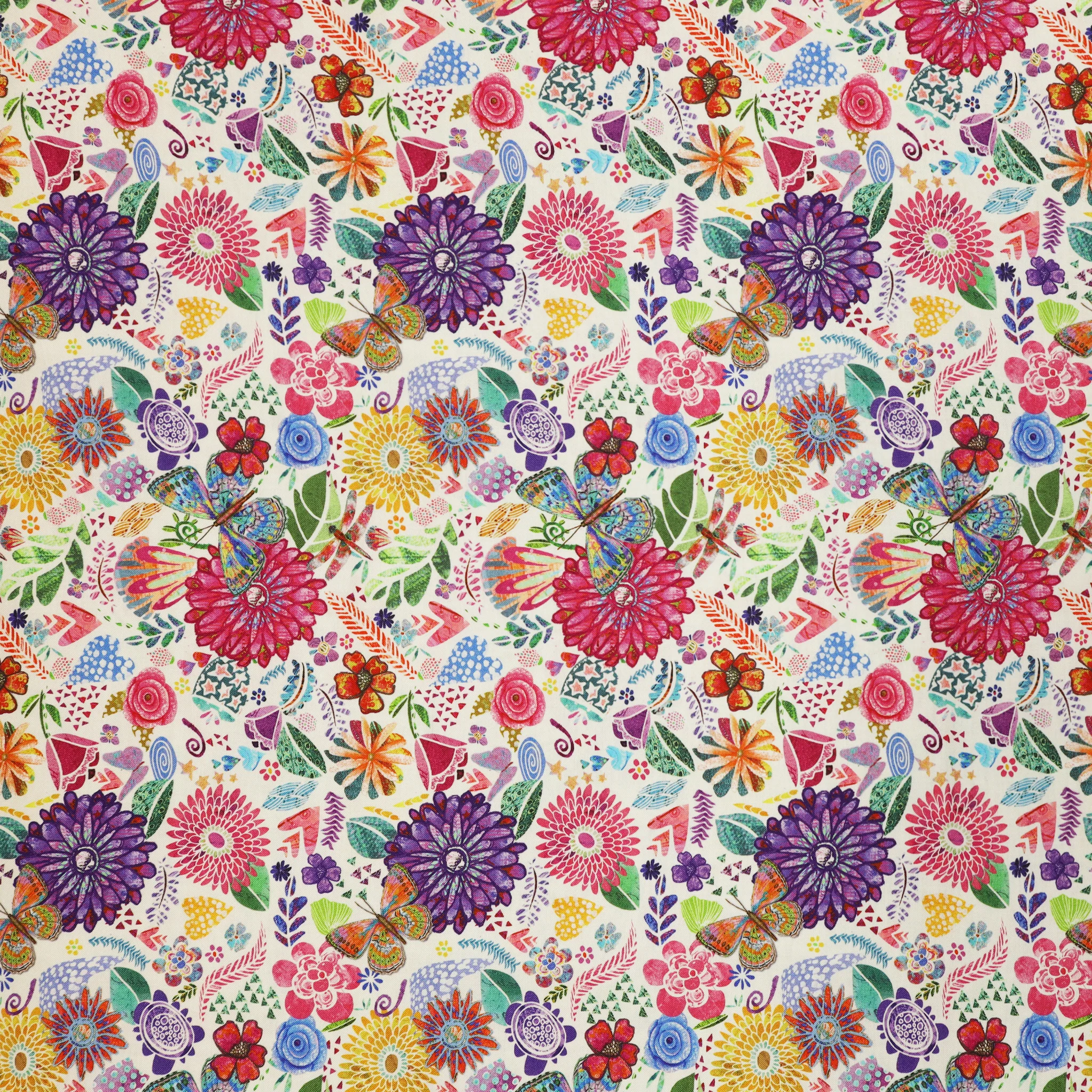 Shine On Fabric Collection - Collage White