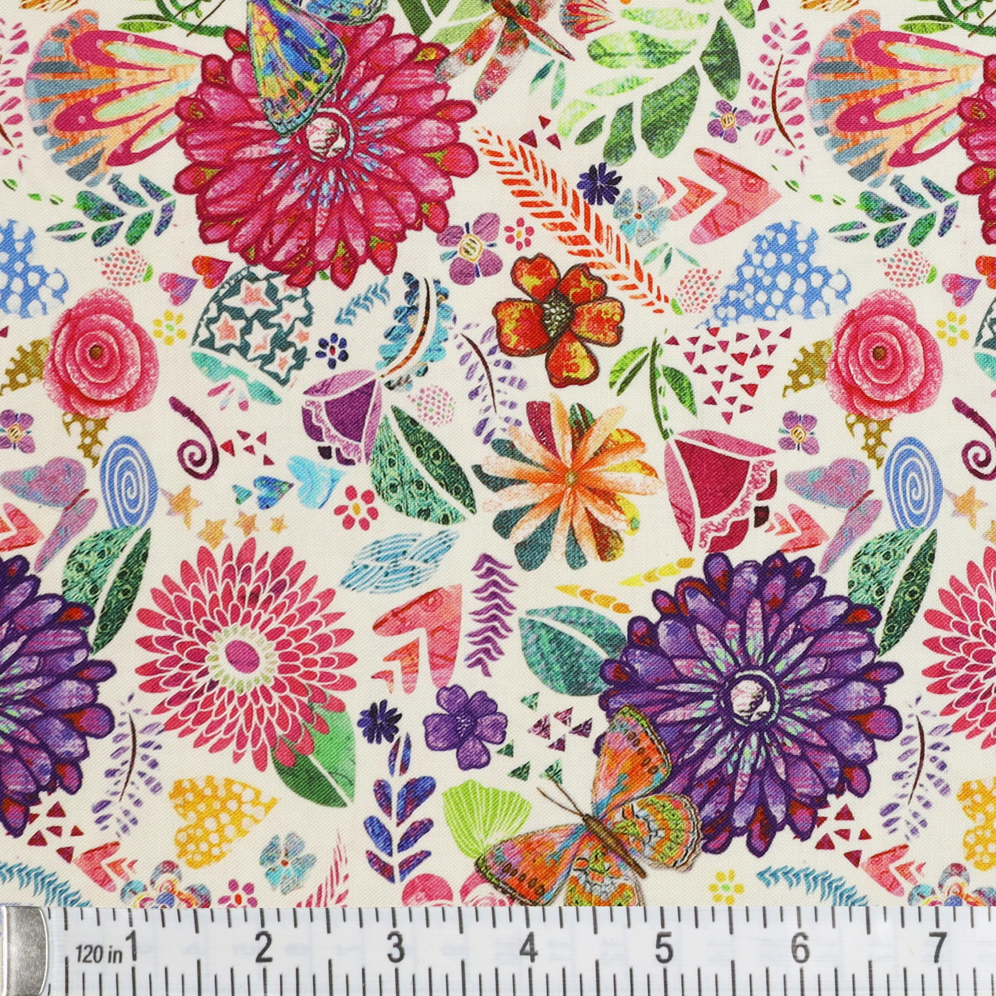 Shine On Fabric Collection - Collage White - Image 3