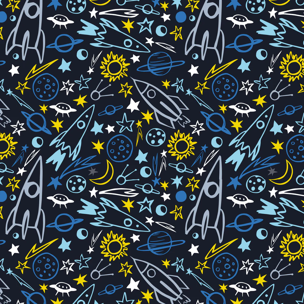 Shoot For The Stars Fabric - Blue