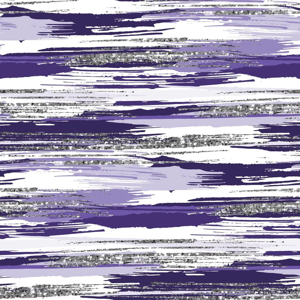 Silver Glitter and Brush Stroke Fabric - Daisy Bush