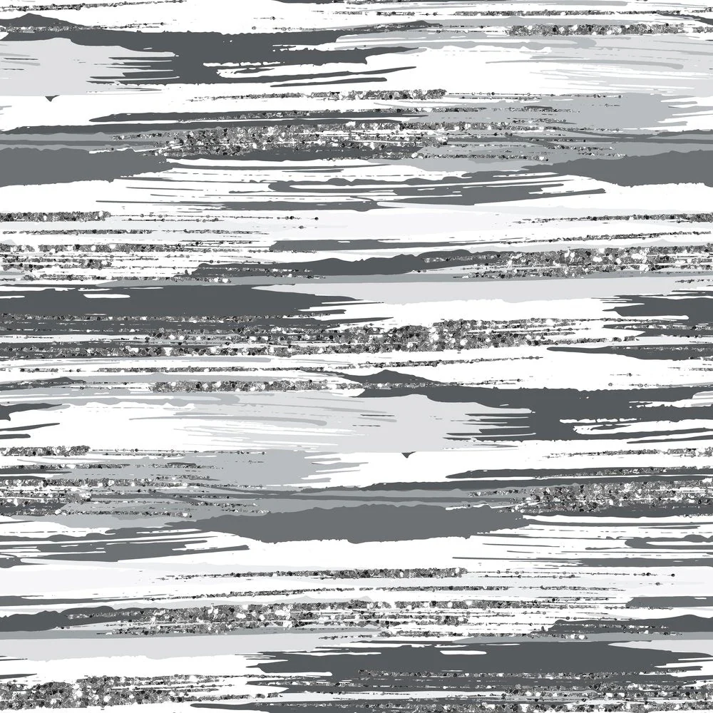 Silver Glitter and Brush Stroke Fabric - Steely Grey