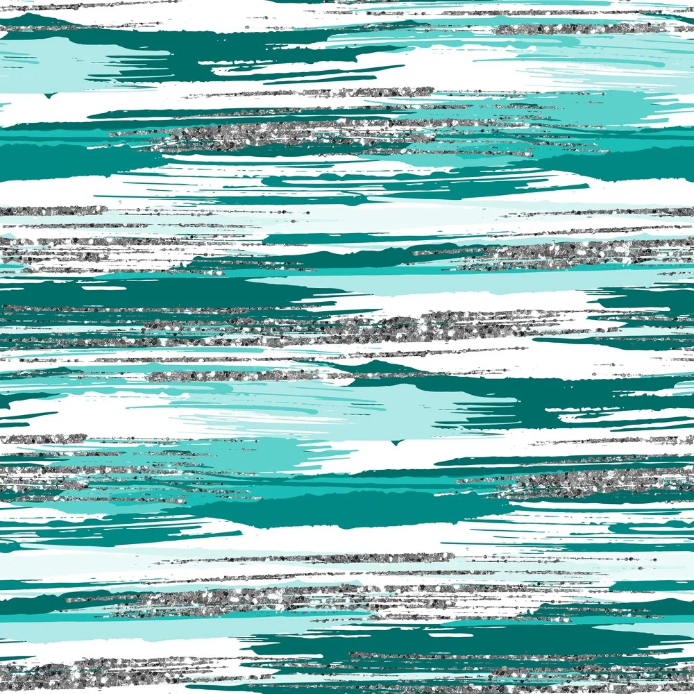 Silver Glitter and Brush Stroke Fabric - Verditer