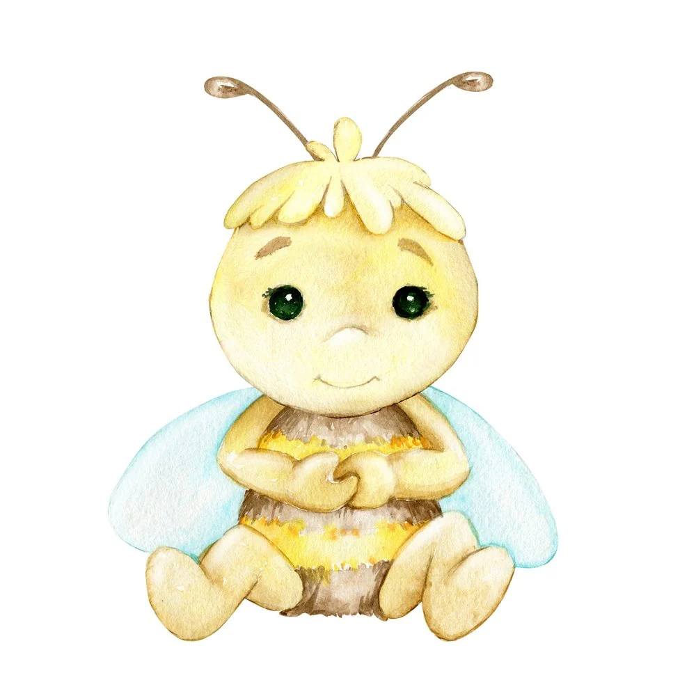 Smiling Sweet Bee Fabric Panel