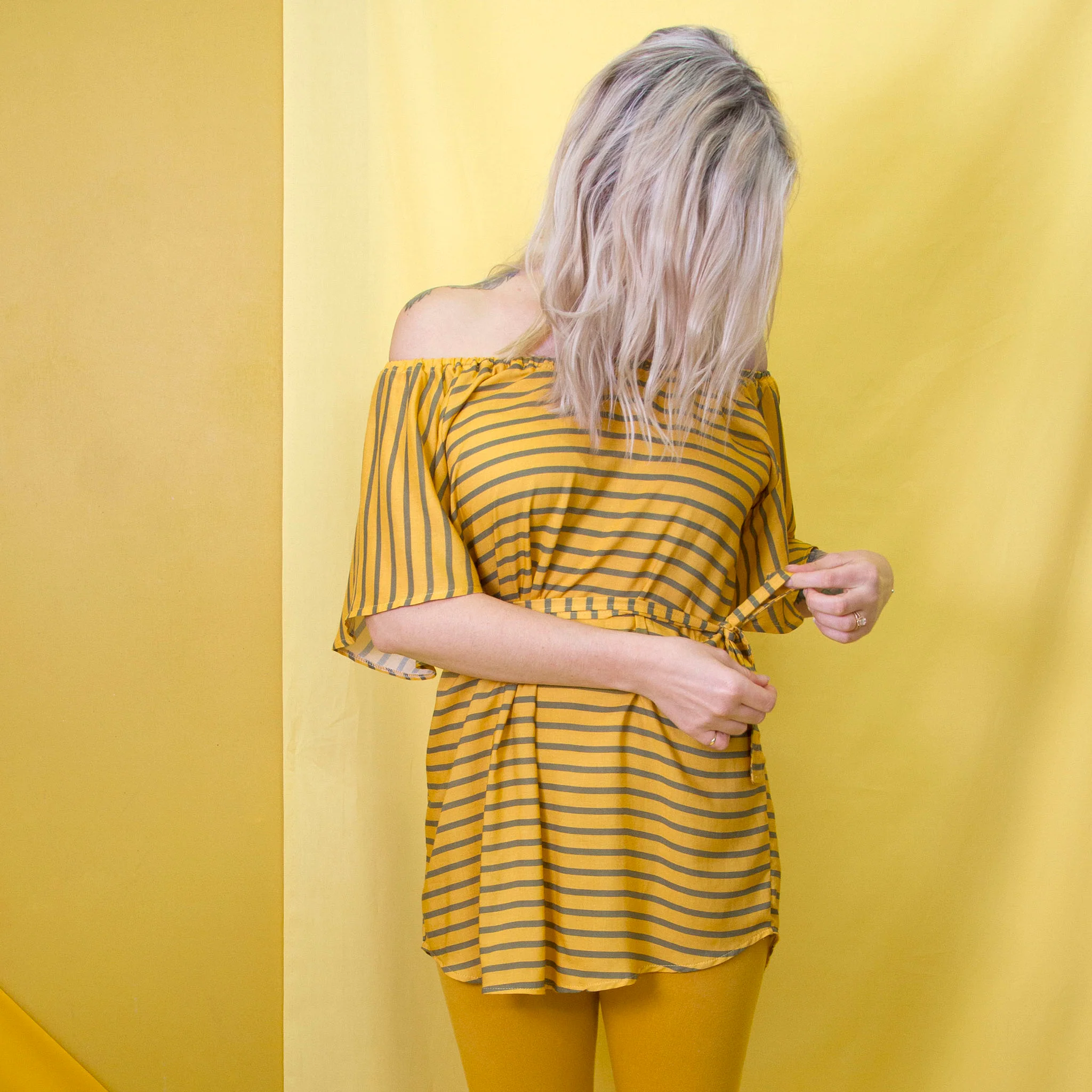 Soleil Stripes Fabric in Rayon - Image 4
