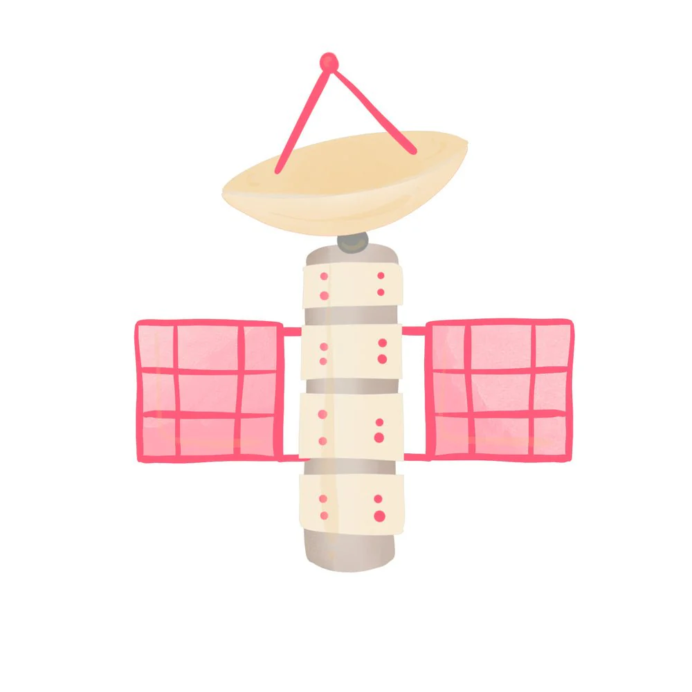 Space Girls Satellite Fabric Panel