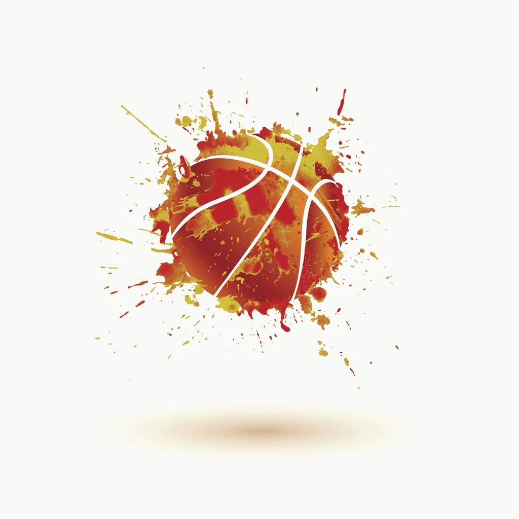 Splash Paint Basketball Fabric Panel