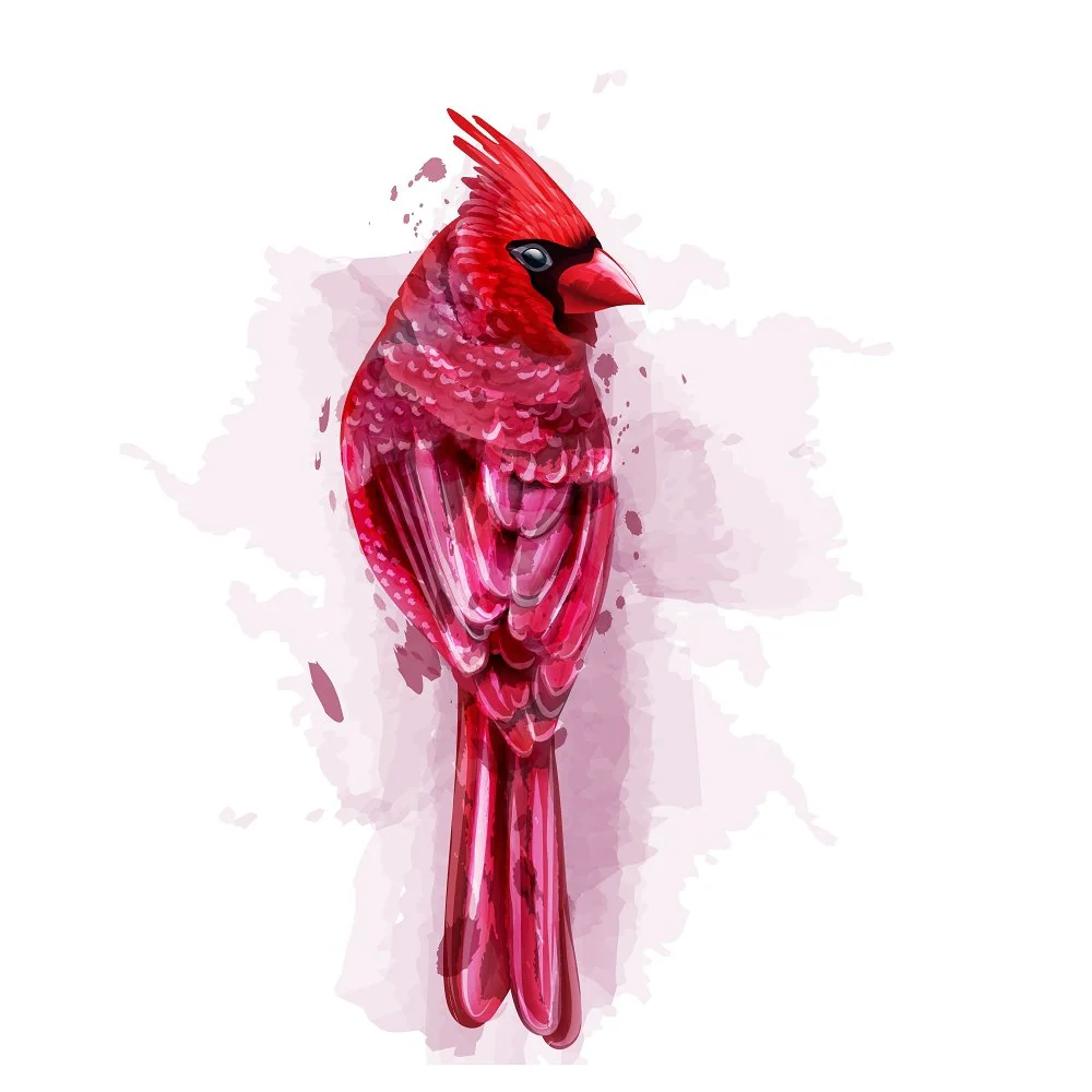 Splash Paint Cardinal Fabric Panel