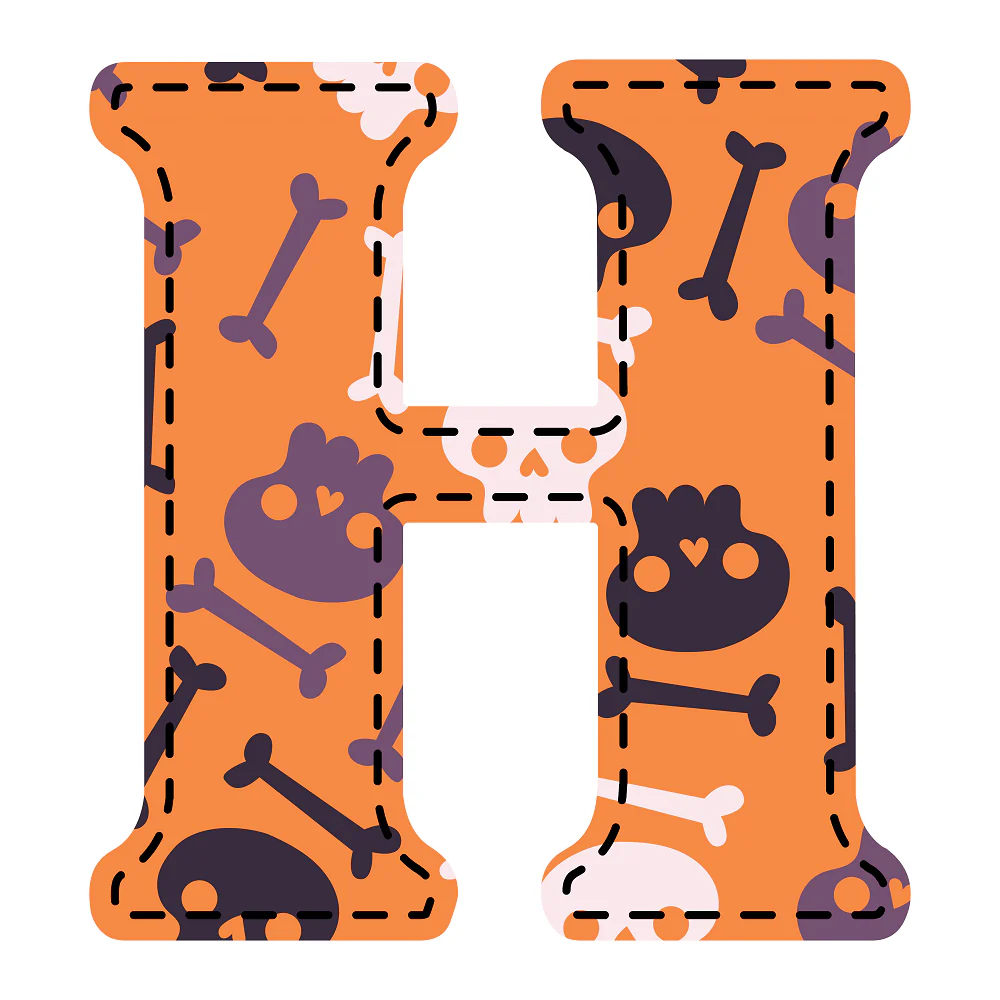 Spooky Letter ''H'' Fabric Panel