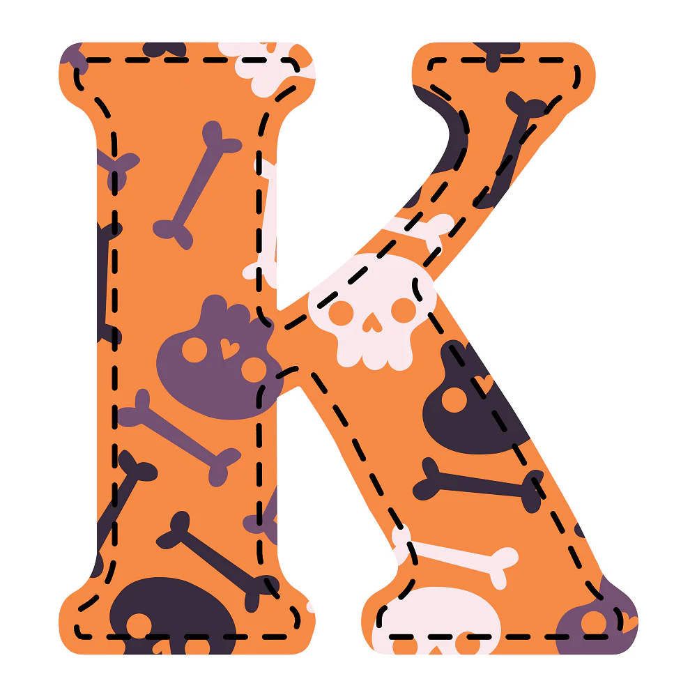 Spooky Letter ''K'' Fabric Panel