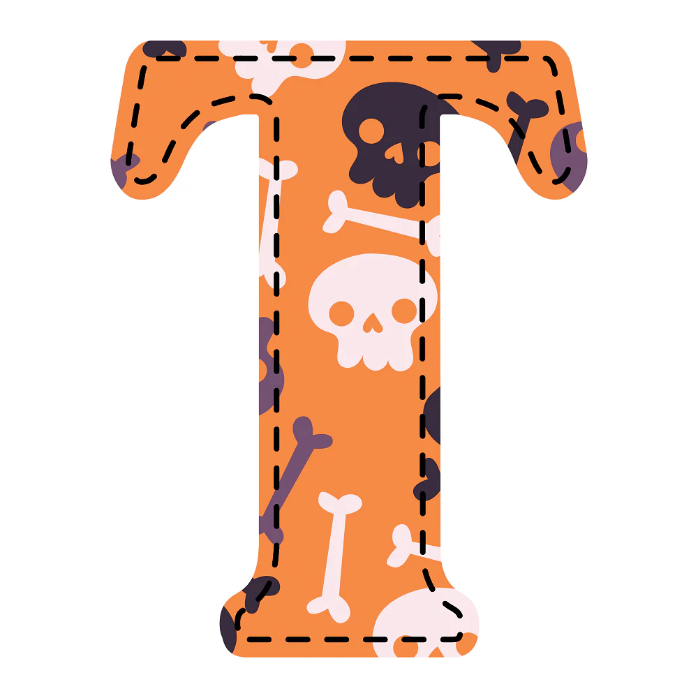 Spooky Letter ''T'' Fabric Panel