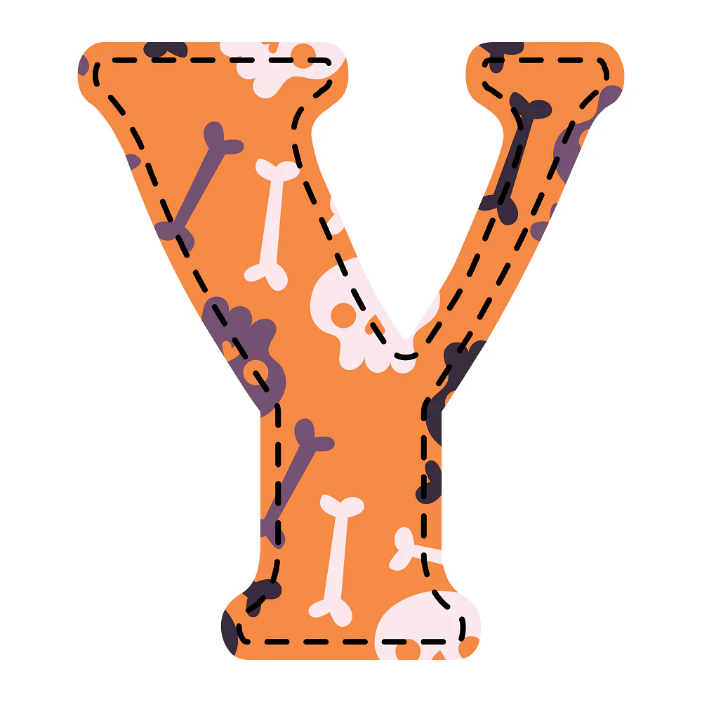 Spooky Letter ''Y'' Fabric Panel
