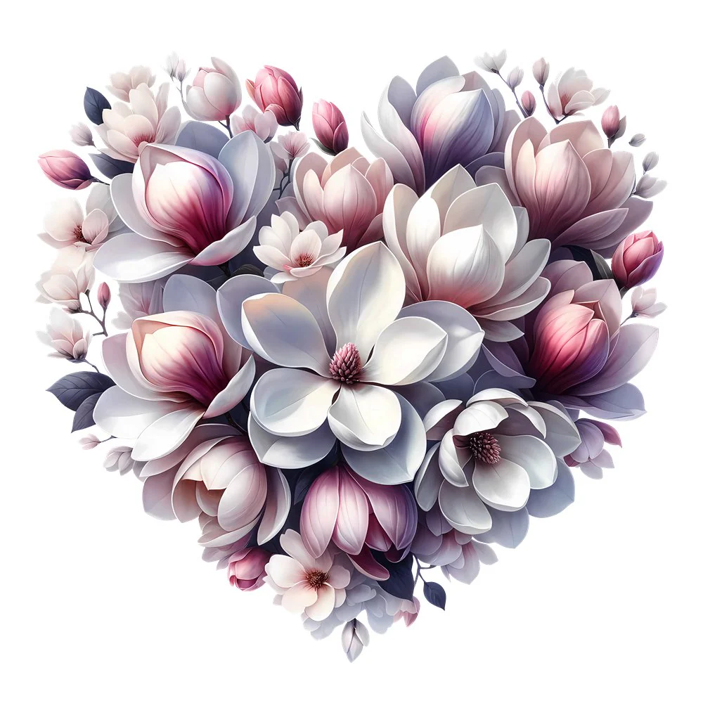 Spring Heart Flowers #16 Fabric Panel