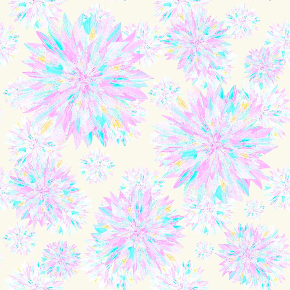 Spring Pastels, Flowers Fabric - Yellow