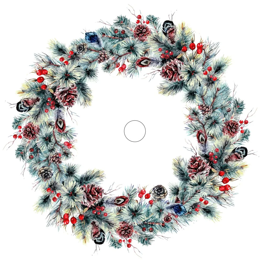 Spruce & Berries Tree Skirt Fabric Panel