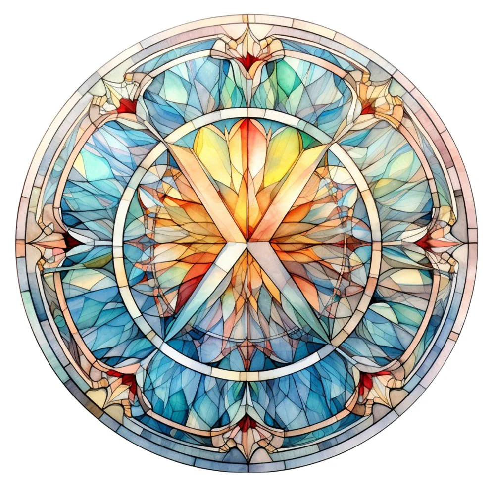 Stained Glass Window #4 Fabric Panel