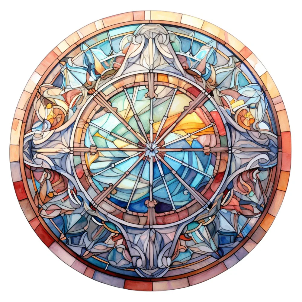 Stained Glass Window #5 Fabric Panel