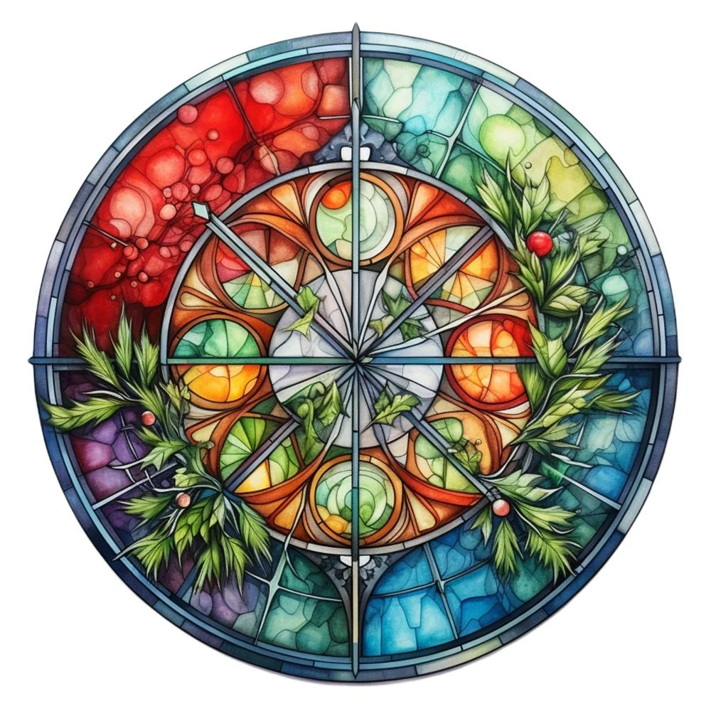 Stained Glass Window #7 Fabric Panel