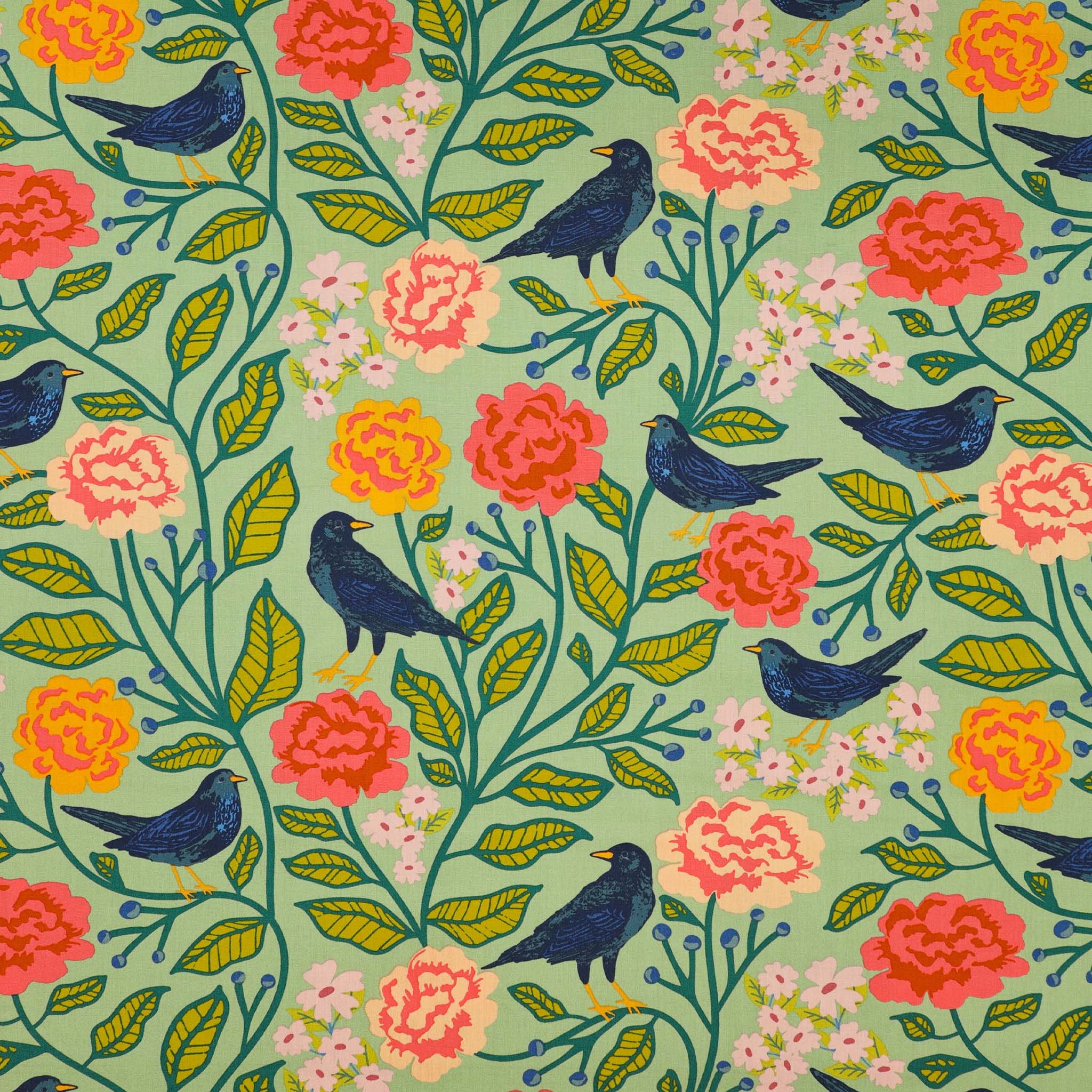Starling Fabric Collection - Blackbird Aviary