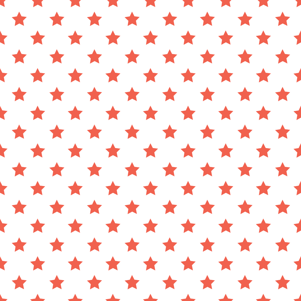 Stars Basics Fabric - Cinnabar on White