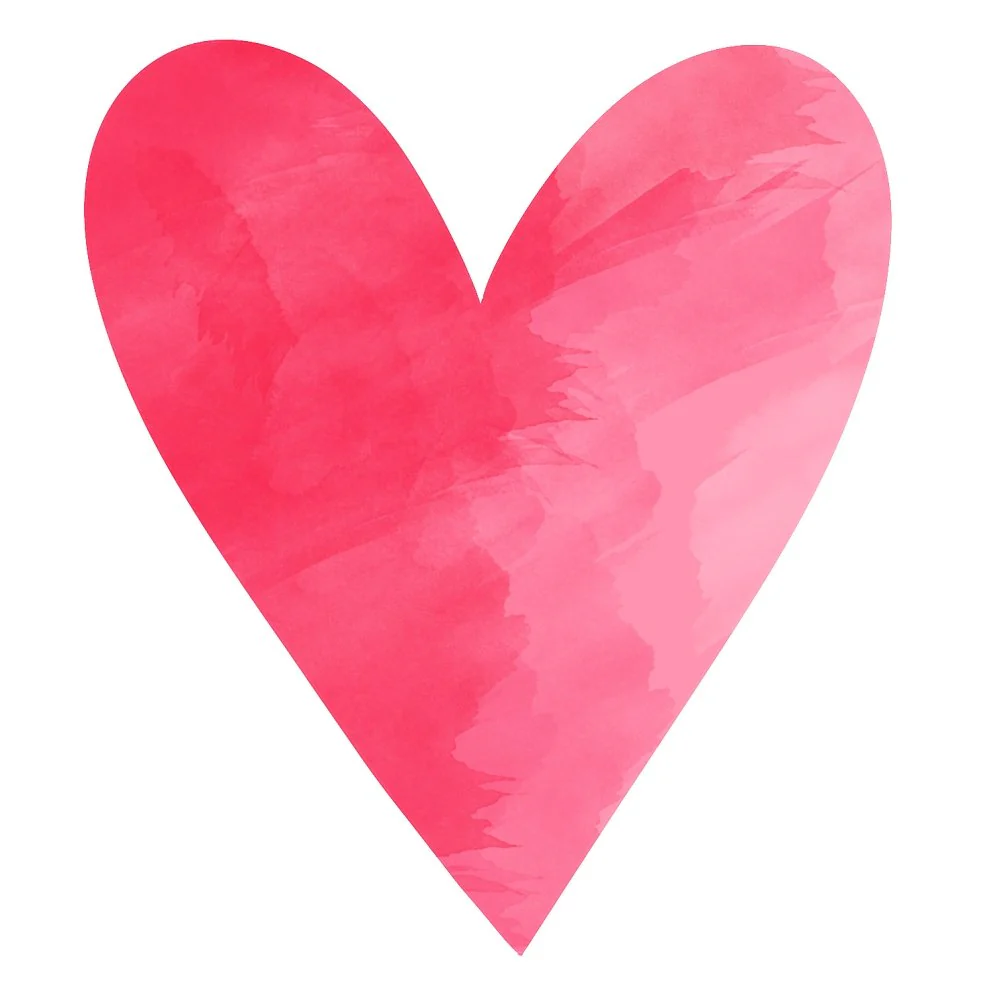 Strawberry Heart Fabric Panel - Dark Pink