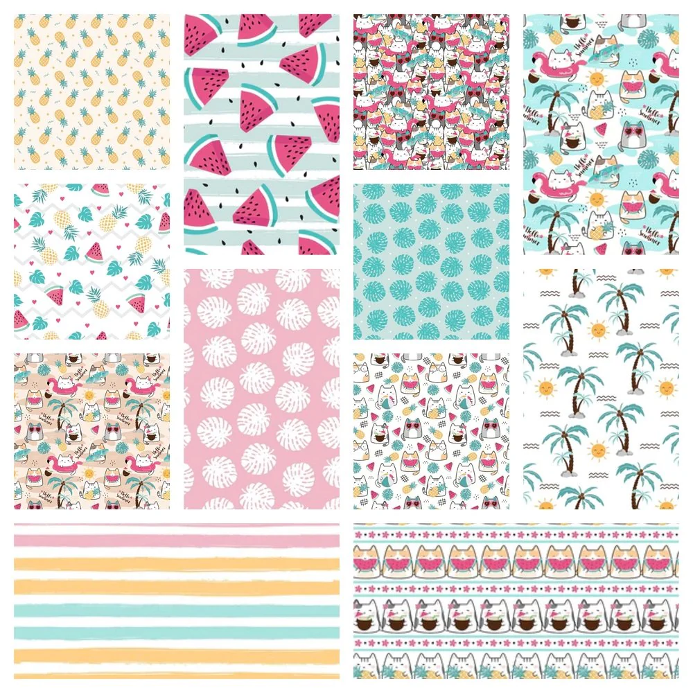 Summertime Cats Fat Quarter Bundle - 12 Pieces