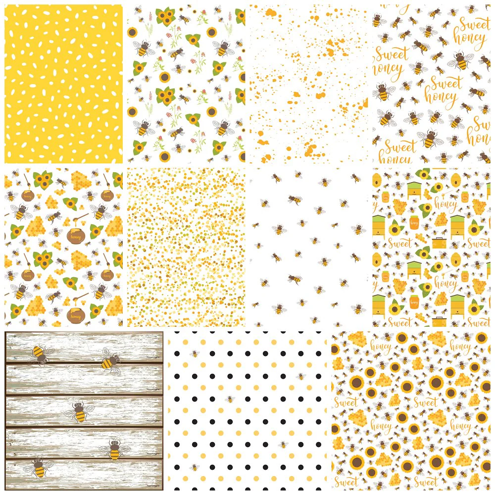 Sunflowers and Bees Fat Quarter Bundle - 11 Pieces