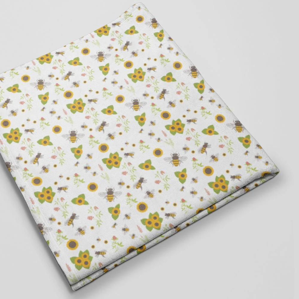 Sunflowers and Bees Floral Fabric - Image 3