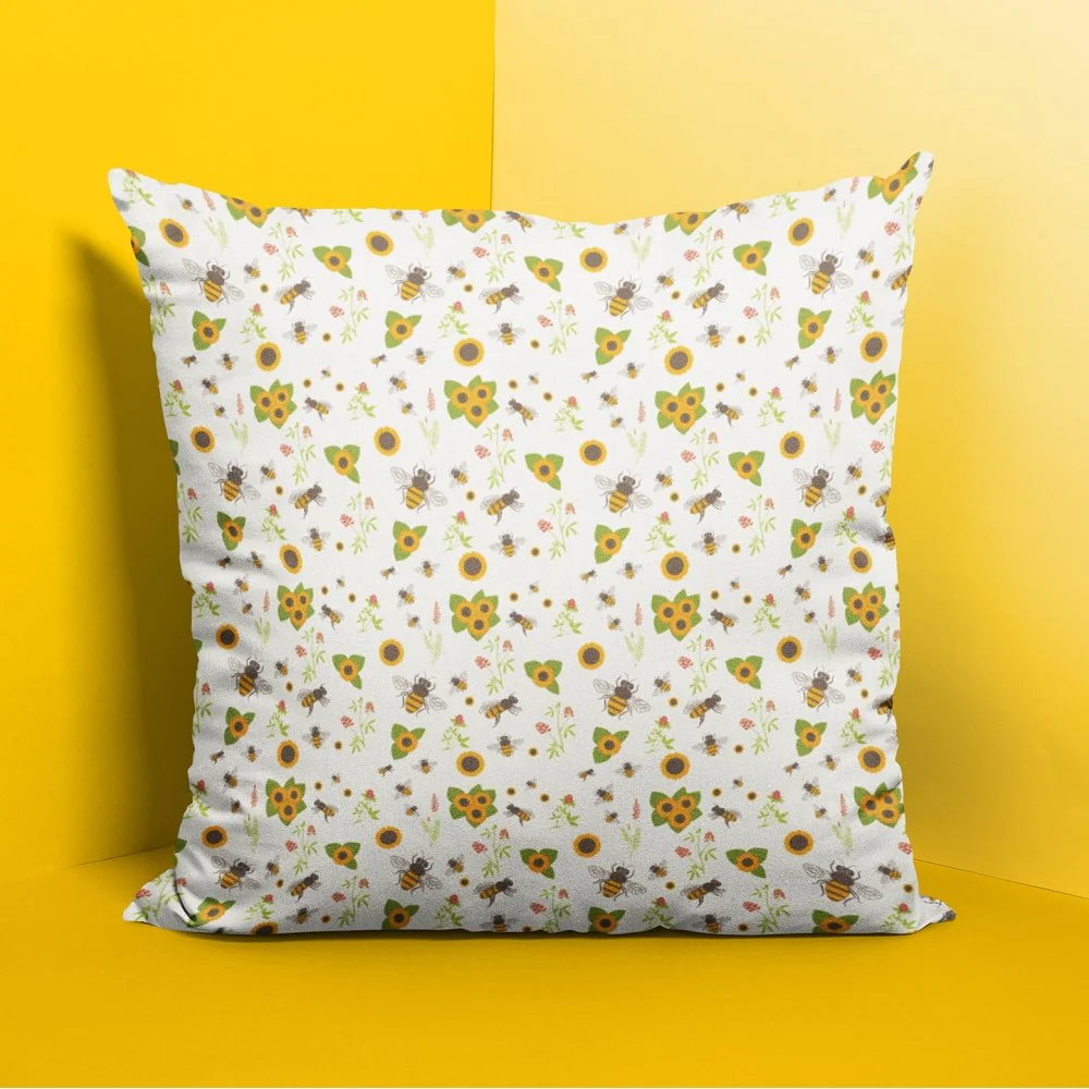 Sunflowers and Bees Floral Fabric - Image 4
