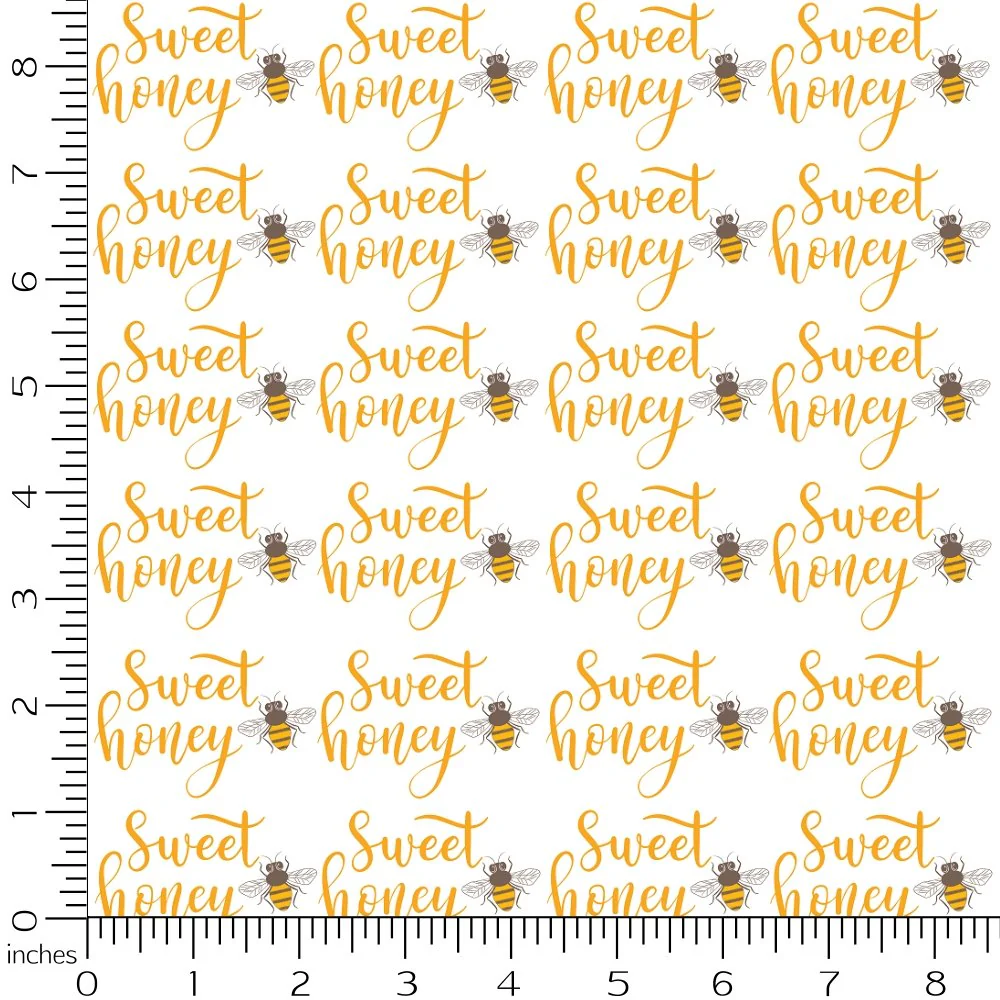 Sunflowers and Bees Words Fabric - Image 2