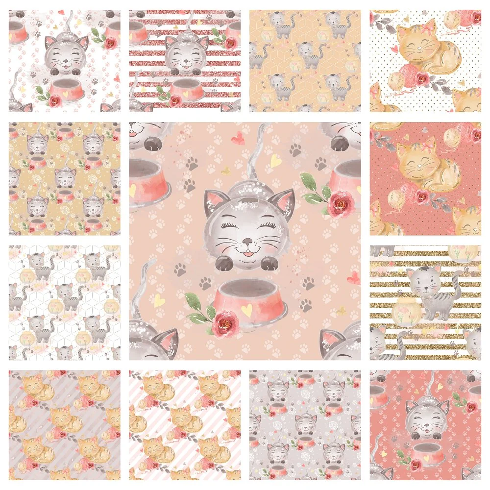 Sweet Cats Fat Quarter Bundle - 13 Pieces