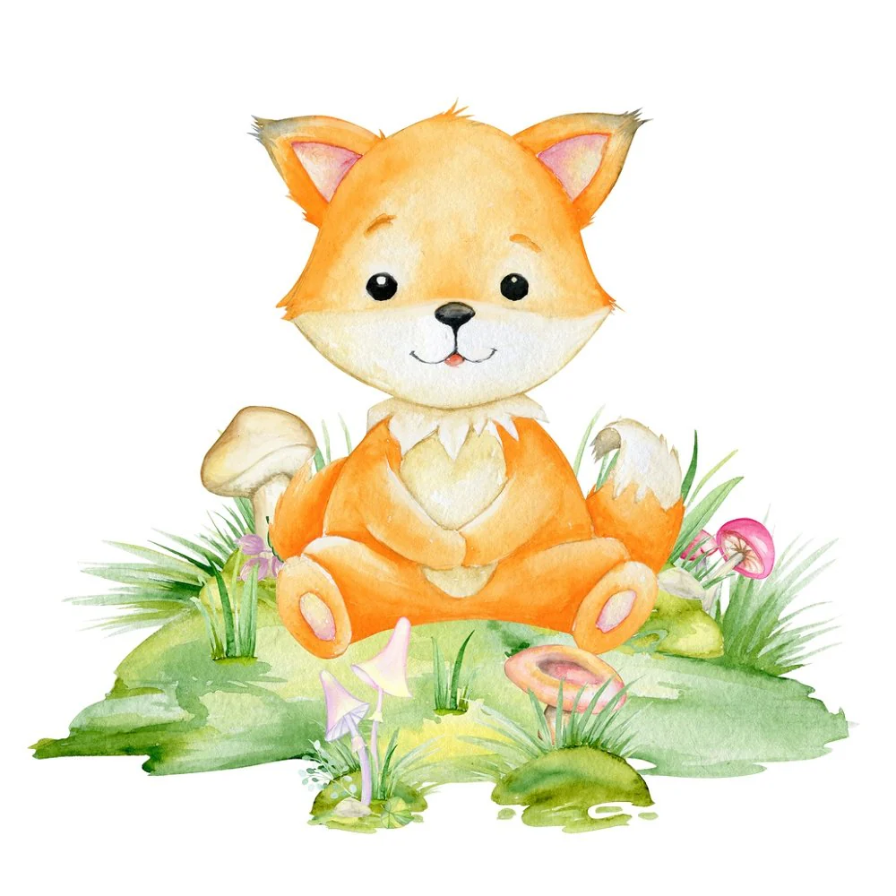 Sweet Fox In The Forest Fabric Panel