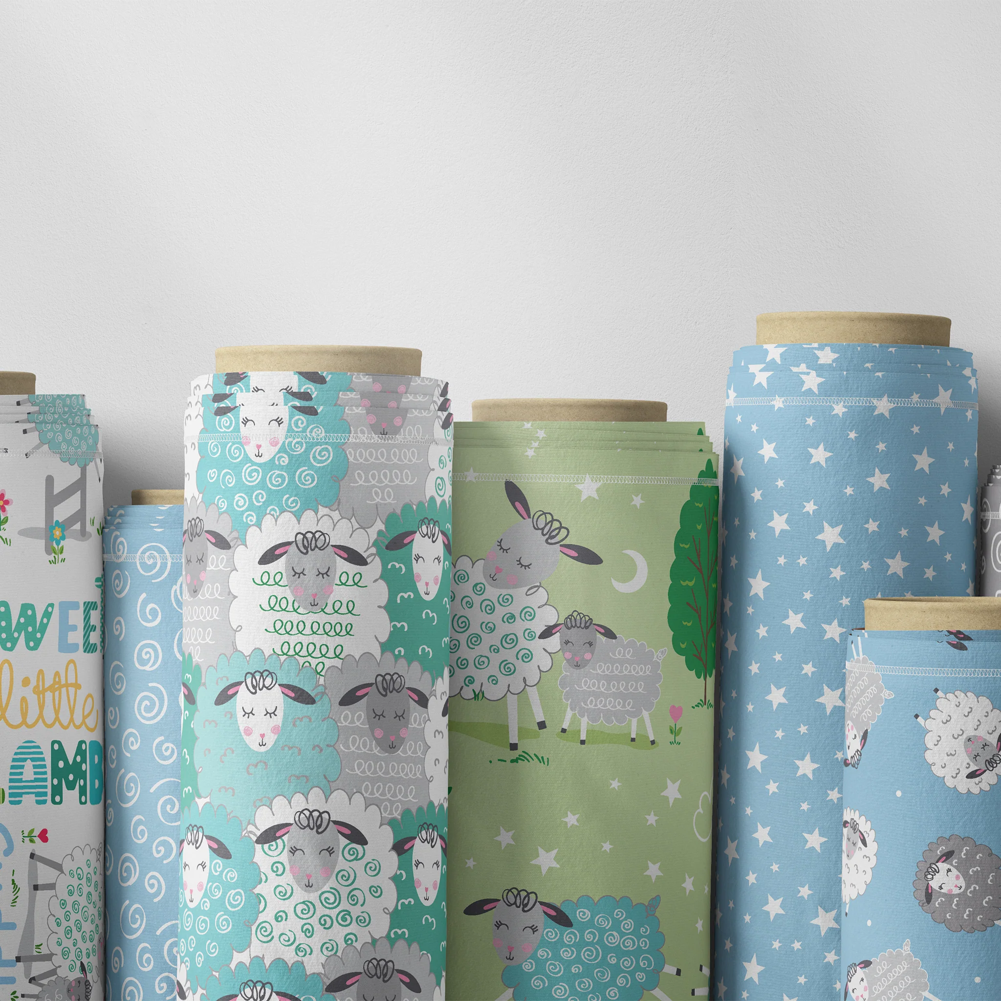 Sweet Little Lamb Fabric Collection - Sweet & Cozy Words Sky Blue - Image 4