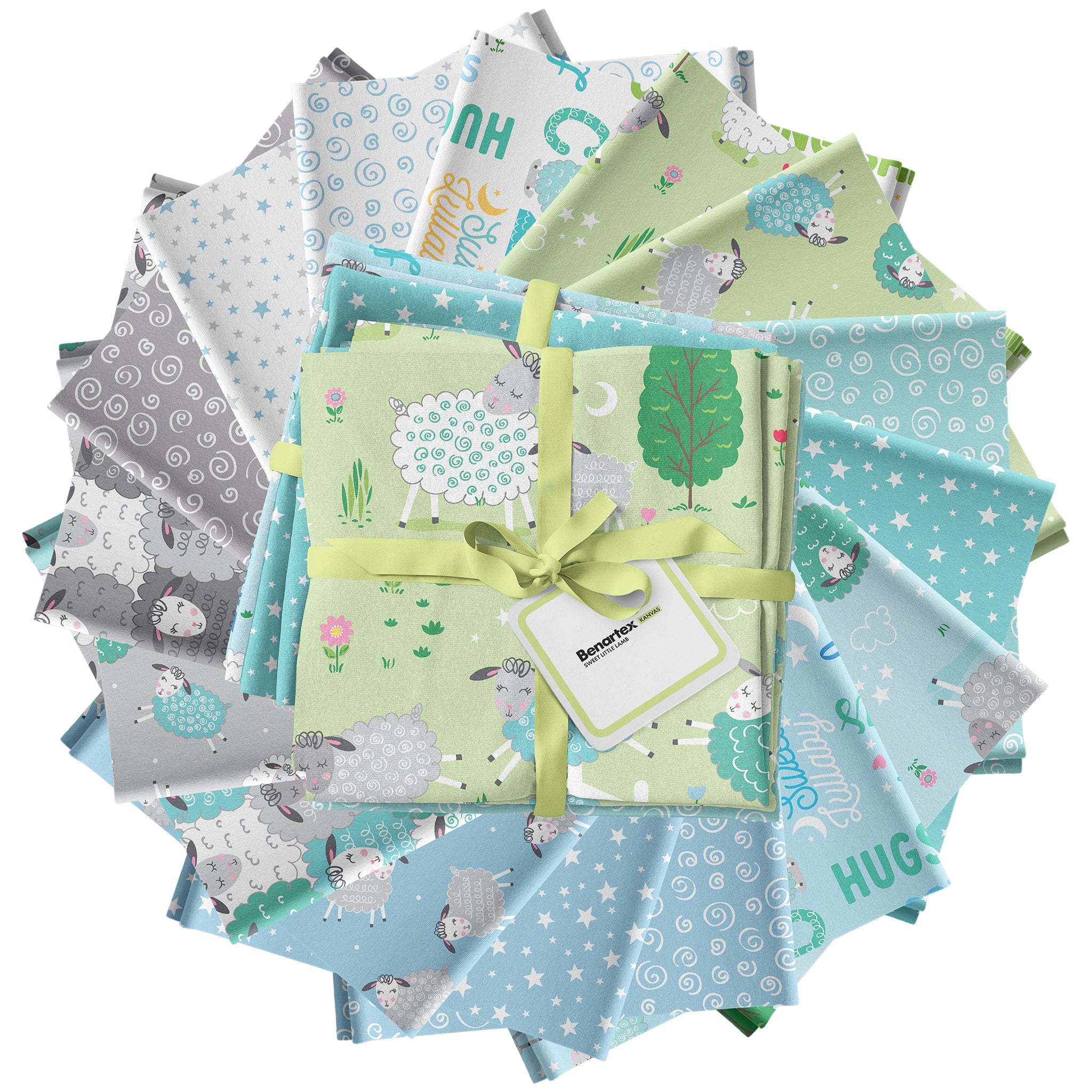 Sweet Little Lamb Fabric Collection - Sweet & Cozy Words Sky Blue - Image 5