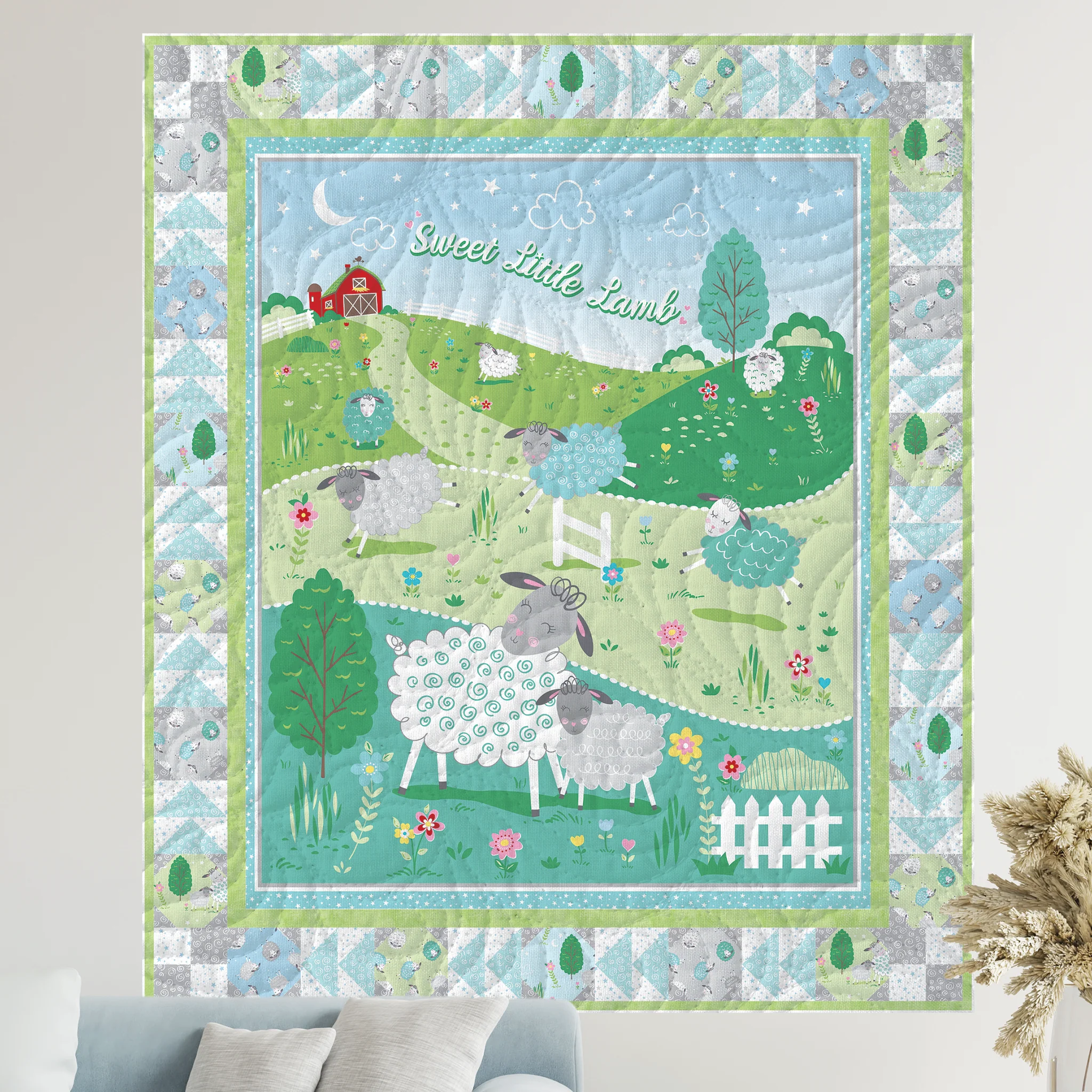 Sweet Little Lamb Fabric Collection - Sweet & Cozy Words Sky Blue - Image 6