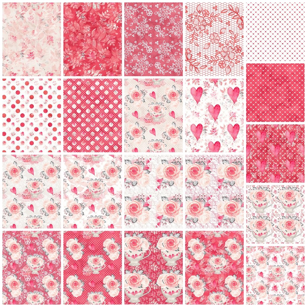 Sweet Valentine Fabric Collection - 1 Yard Bundle
