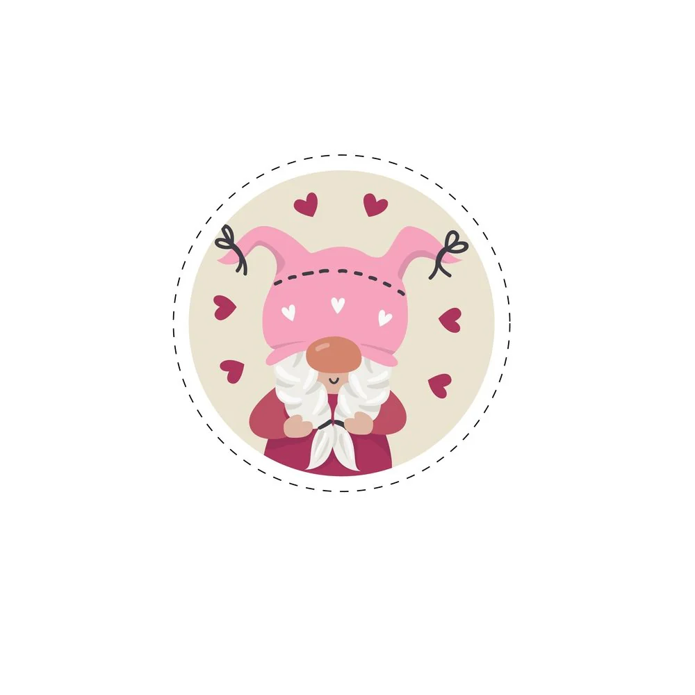 Sweet Valentine Gnome Fabric Panel