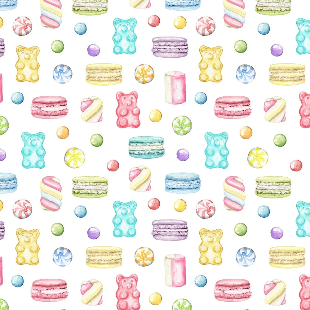 Sweets & Marshmallow Treats Fabric - White